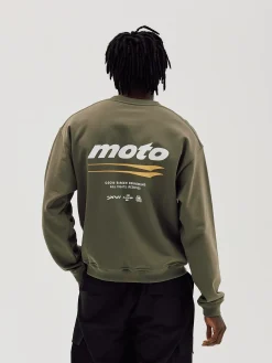 Oversized Crewneck, Men - Moto - Stone Grey