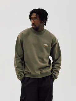 Oversized Crewneck, Men - Moto - Stone Grey