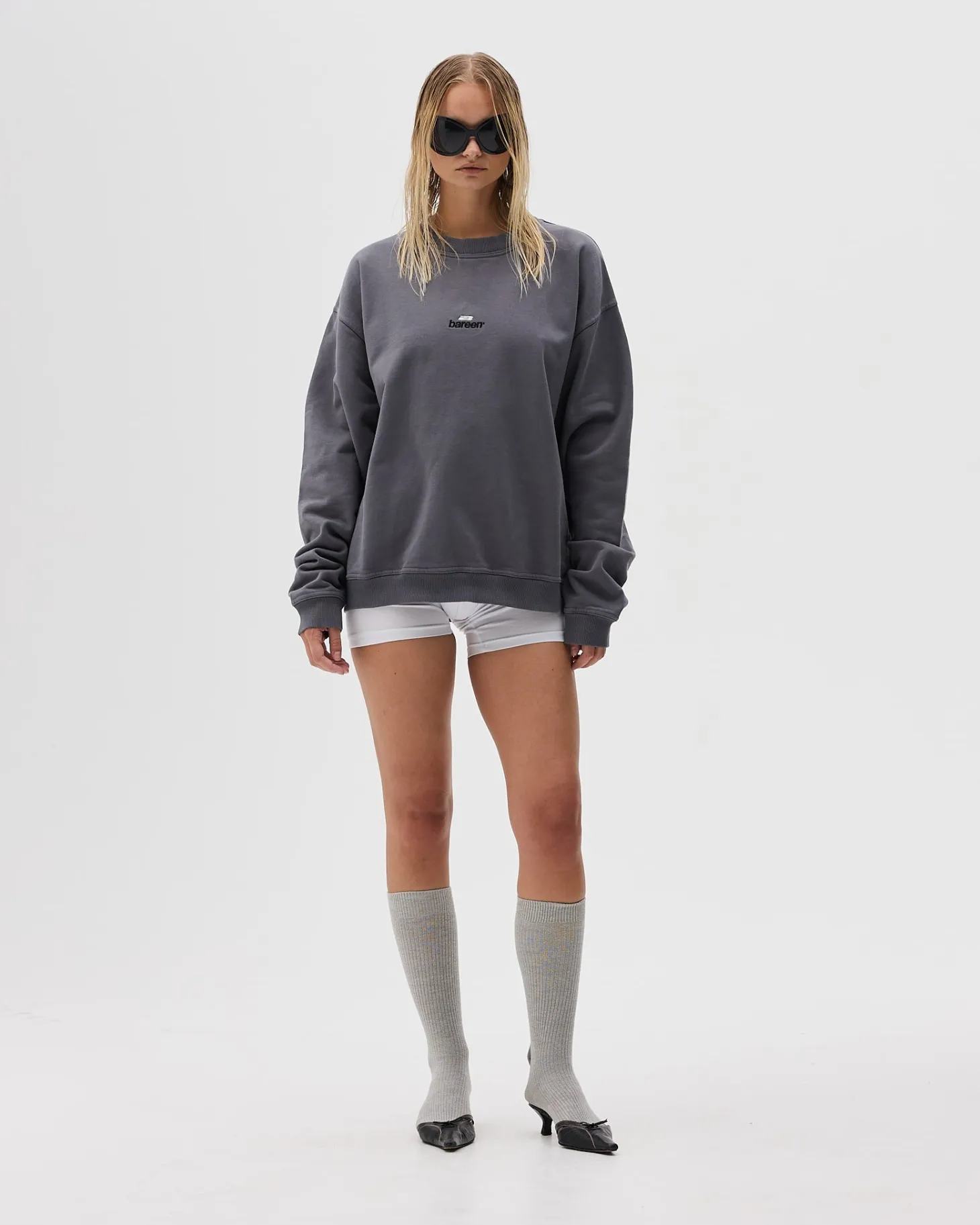 Oversized Crewneck, Women - Logo 3.0 - Dark Grey