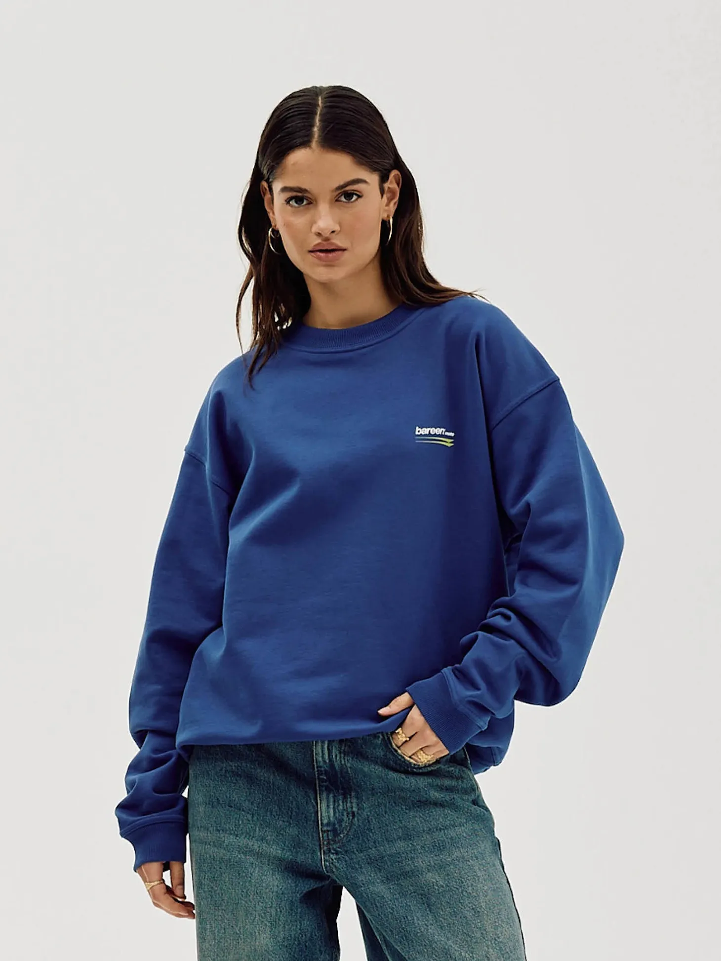 Oversized Crewneck, Women - Moto - Cobalt Blue