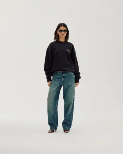 Oversized Crewneck, Women - Moto - Black
