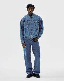 Oversized Denim Jacket, Men - AW25 - Washed Blue