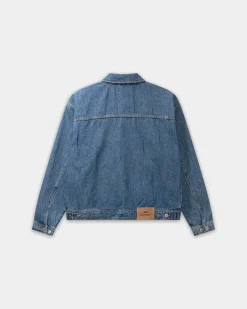 Oversized Denim Jacket, Men - Faded Blue