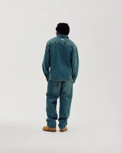 Oversized Denim Shirt, Men - Faded Blue