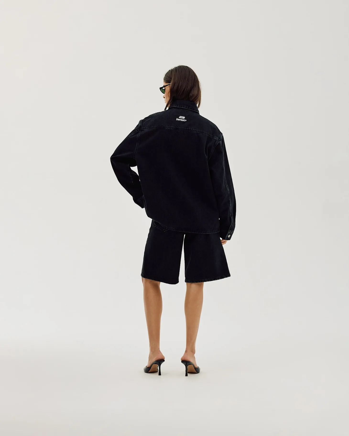 Oversized Denim Shirt, Women - Black