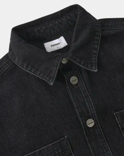 Oversized Denim Shirt, Women - Black