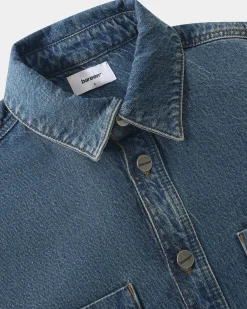 Oversized Denim Shirt, Women - Faded Blue