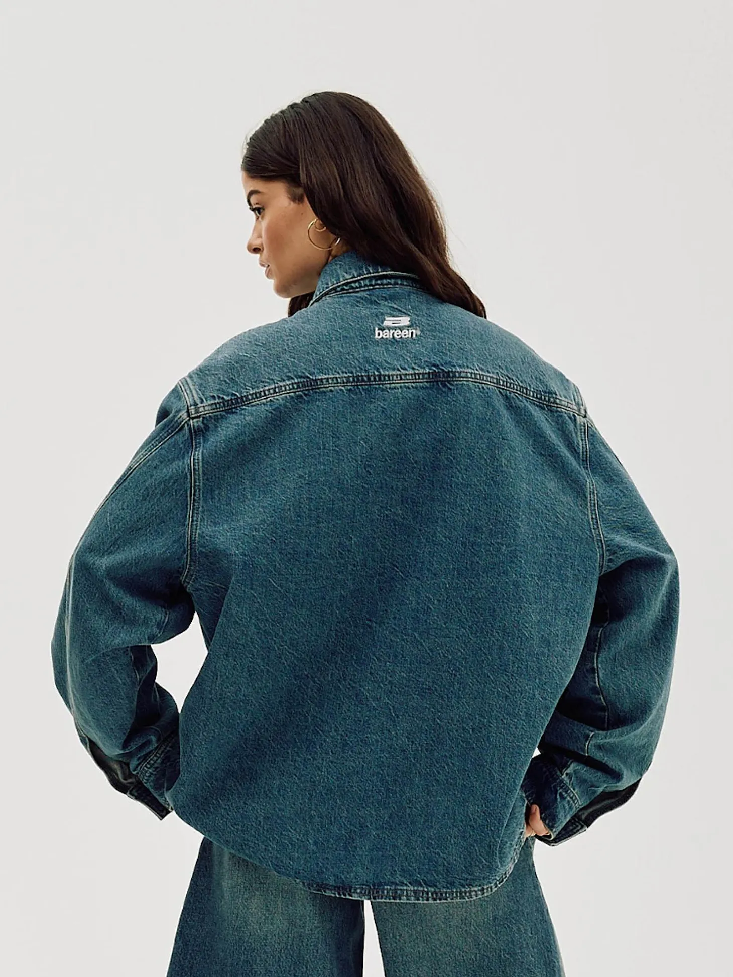 Oversized Denim Shirt, Women - Faded Blue