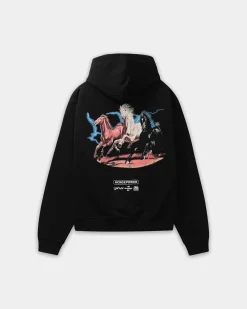 Oversized Hoodie, Men - Horsepower - Black