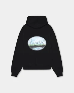 Oversized Hoodie, Men - Paradise Valley - Black