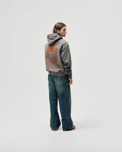 Oversized Hoodie, Men - World Tour - Washed Brown