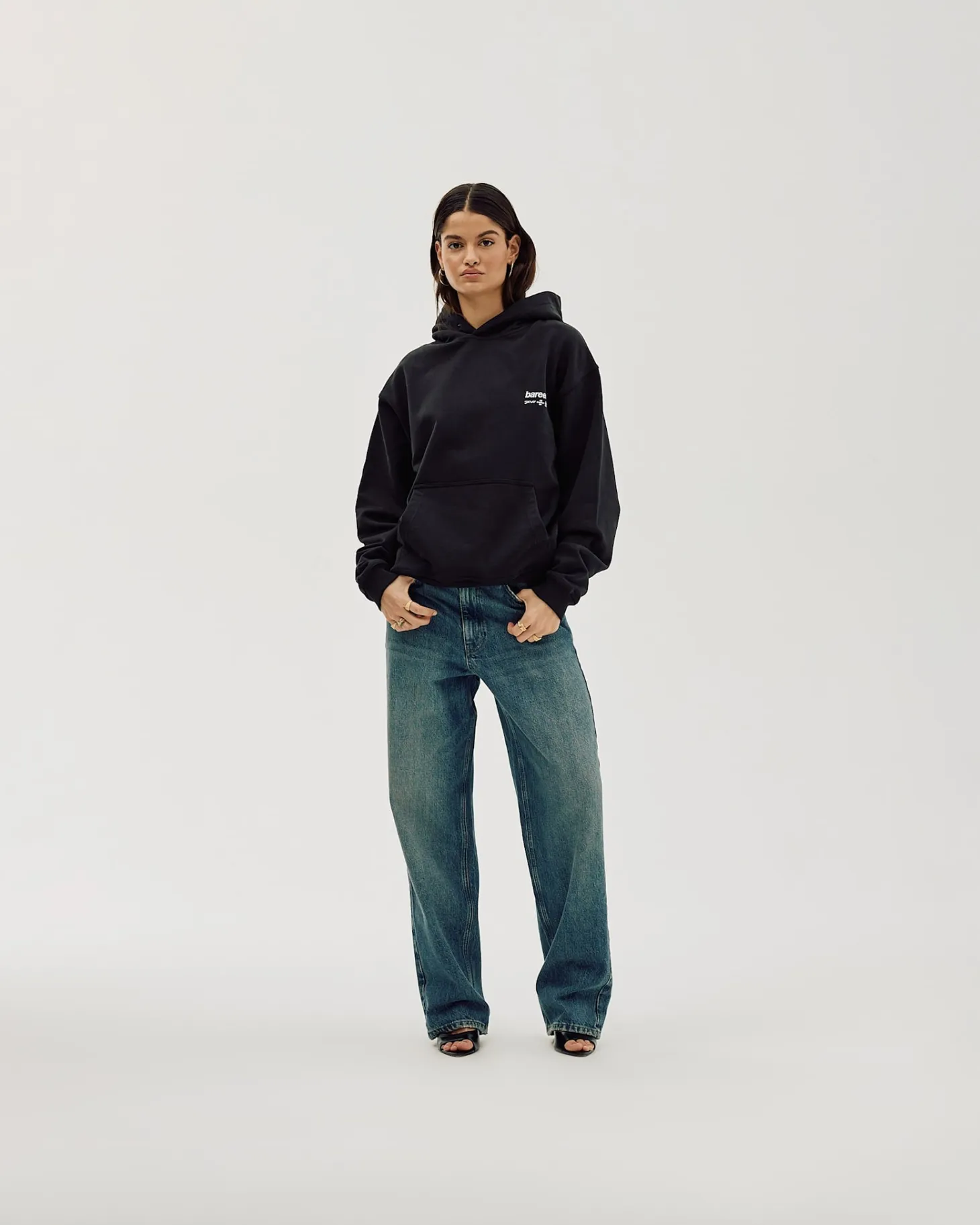 Oversized Hoodie, Women - Horsepower - Black