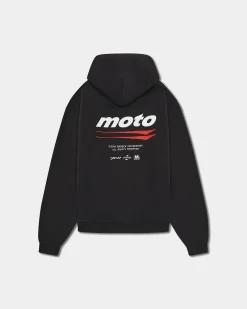 Oversized Hoodie, Women - Moto - Black