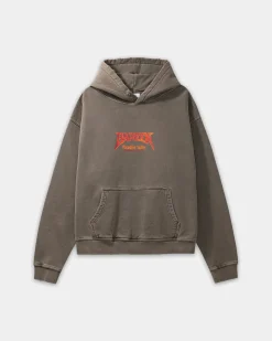 Oversized Hoodie, Women - World Tour - Washed Brown
