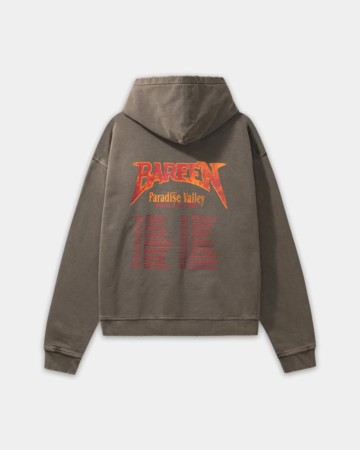 Oversized Hoodie, Women - World Tour - Washed Brown