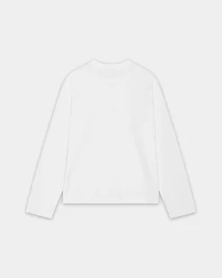 Oversized Longsleeve T-shirt Logo, Men - White