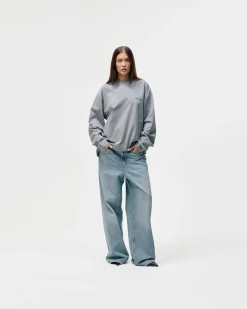 Oversized Long Sleeve, Women - Garment Services - Steel Grey