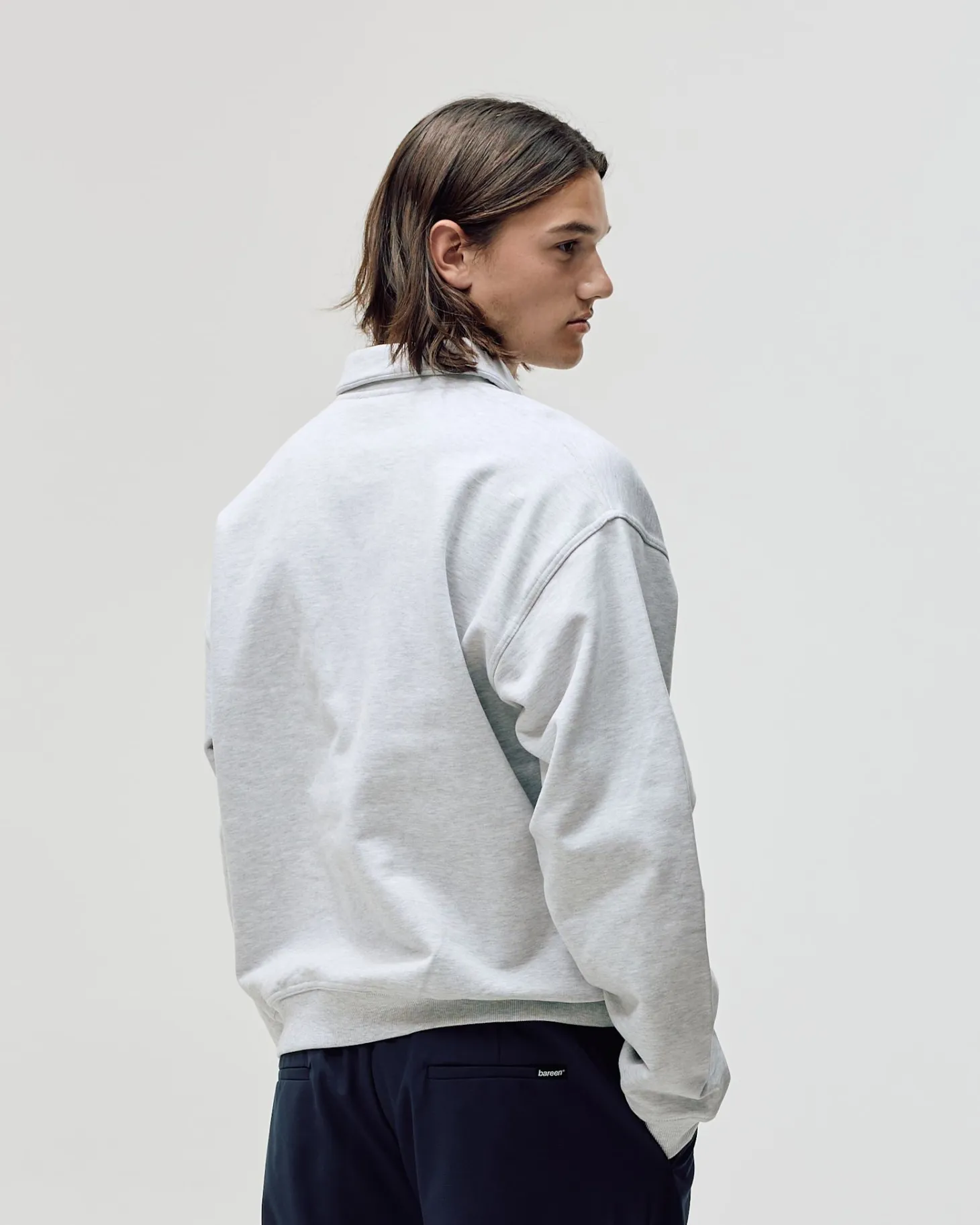 Oversized Polo Crewneck, Men - Cloudy Grey