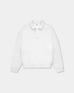 Oversized Polo Crewneck, Women - Cloudy Grey