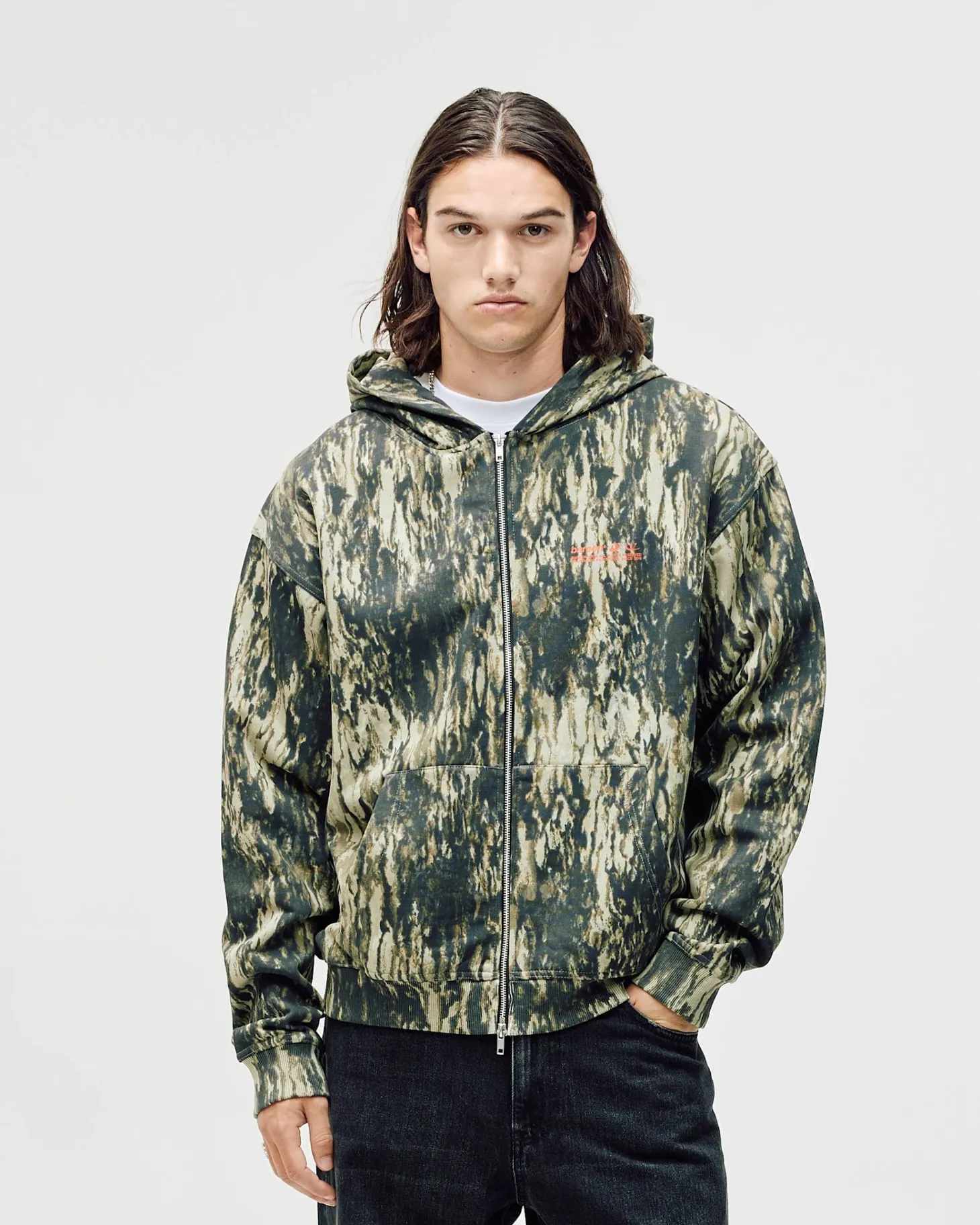 Oversized Zip Hoodie, Men - Garment Services - Camo