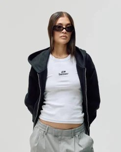 Oversized Zip Hoodie, Women - Garment Services - Black