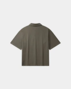 Oversize Polo, Women - Stone Grey