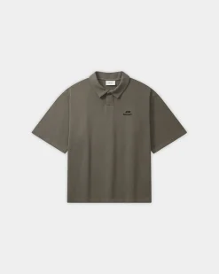 Oversize Polo, Women - Stone Grey
