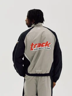 Oversize Track Jacket, Men - Ghost Grey