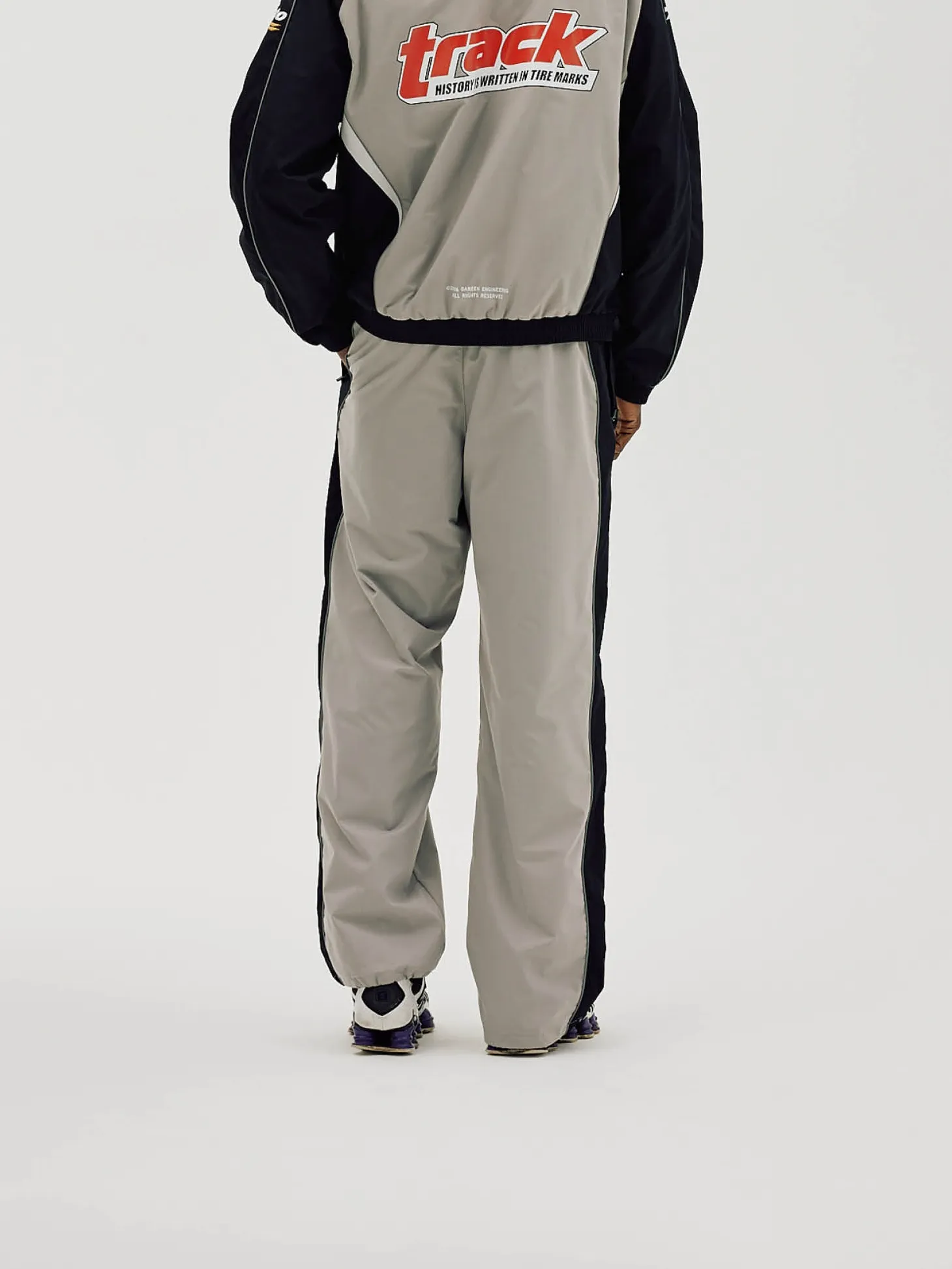 Oversize Track Pants, Men - Ghost Grey
