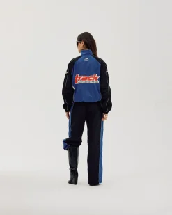 Oversize Track Pants, Women - Cobalt Blue