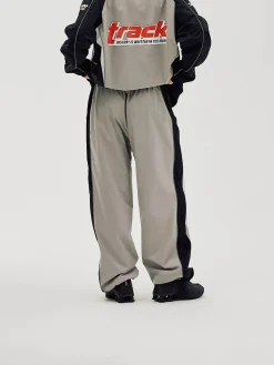 Oversize Track Pants, Women - Ghost Grey