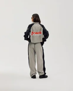 Oversize Track Pants, Women - Ghost Grey