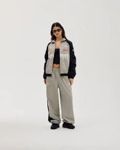 Oversize Track Pants, Women - Ghost Grey