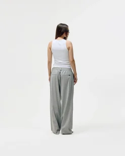 Relaxed Suit Pants, Women - Light Grey