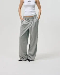 Relaxed Suit Pants, Women - Light Grey