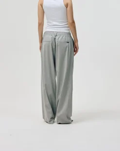 Relaxed Suit Pants, Women - Light Grey