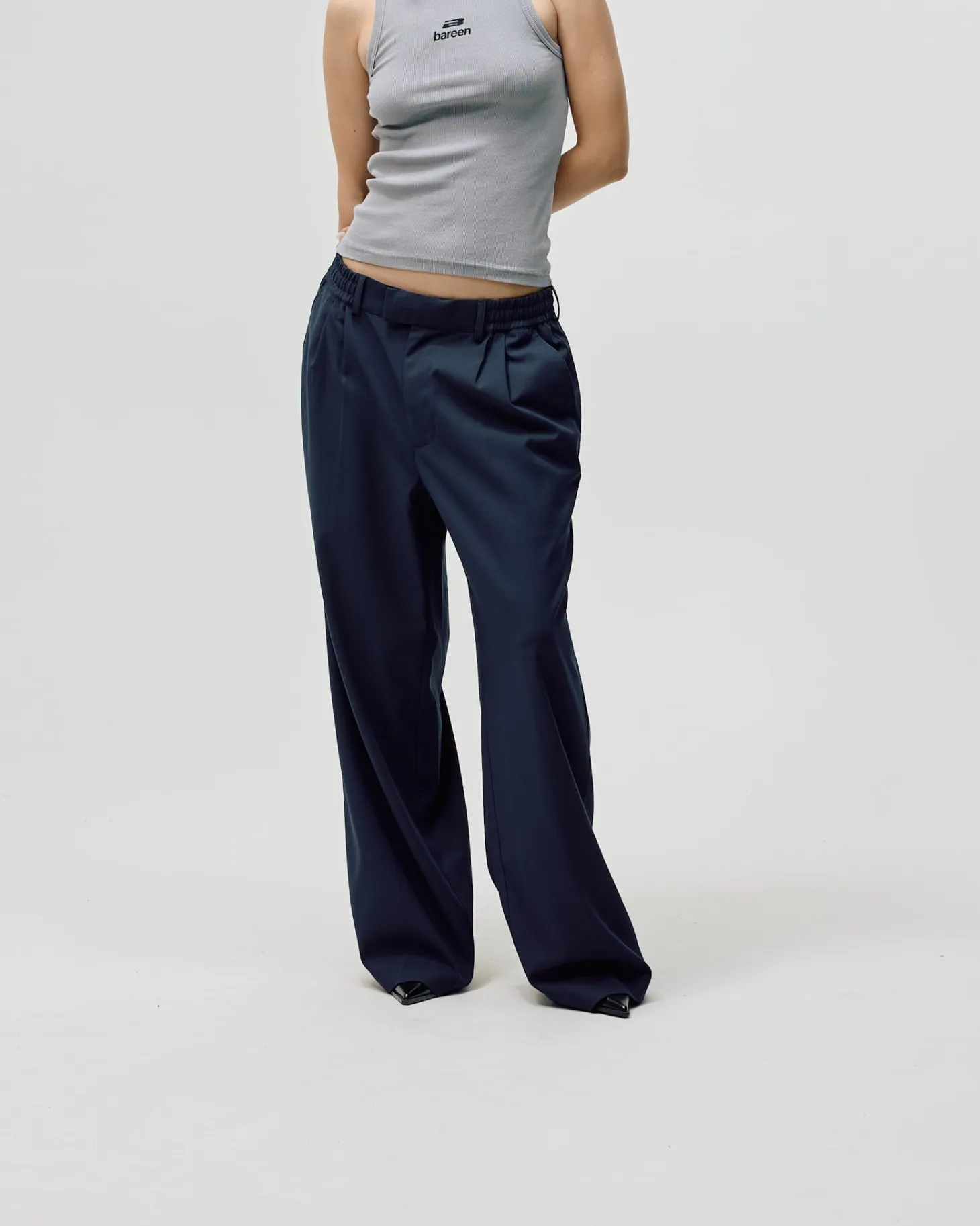 Relaxed Suit Pants, Women - Navy