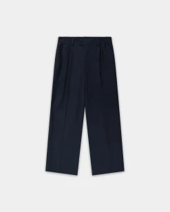 Relaxed Suit Pants, Women - Navy