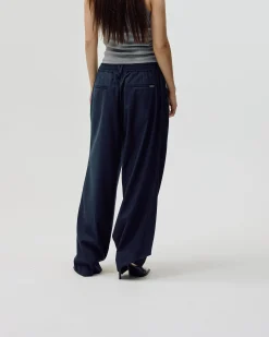 Relaxed Suit Pants, Women - Navy