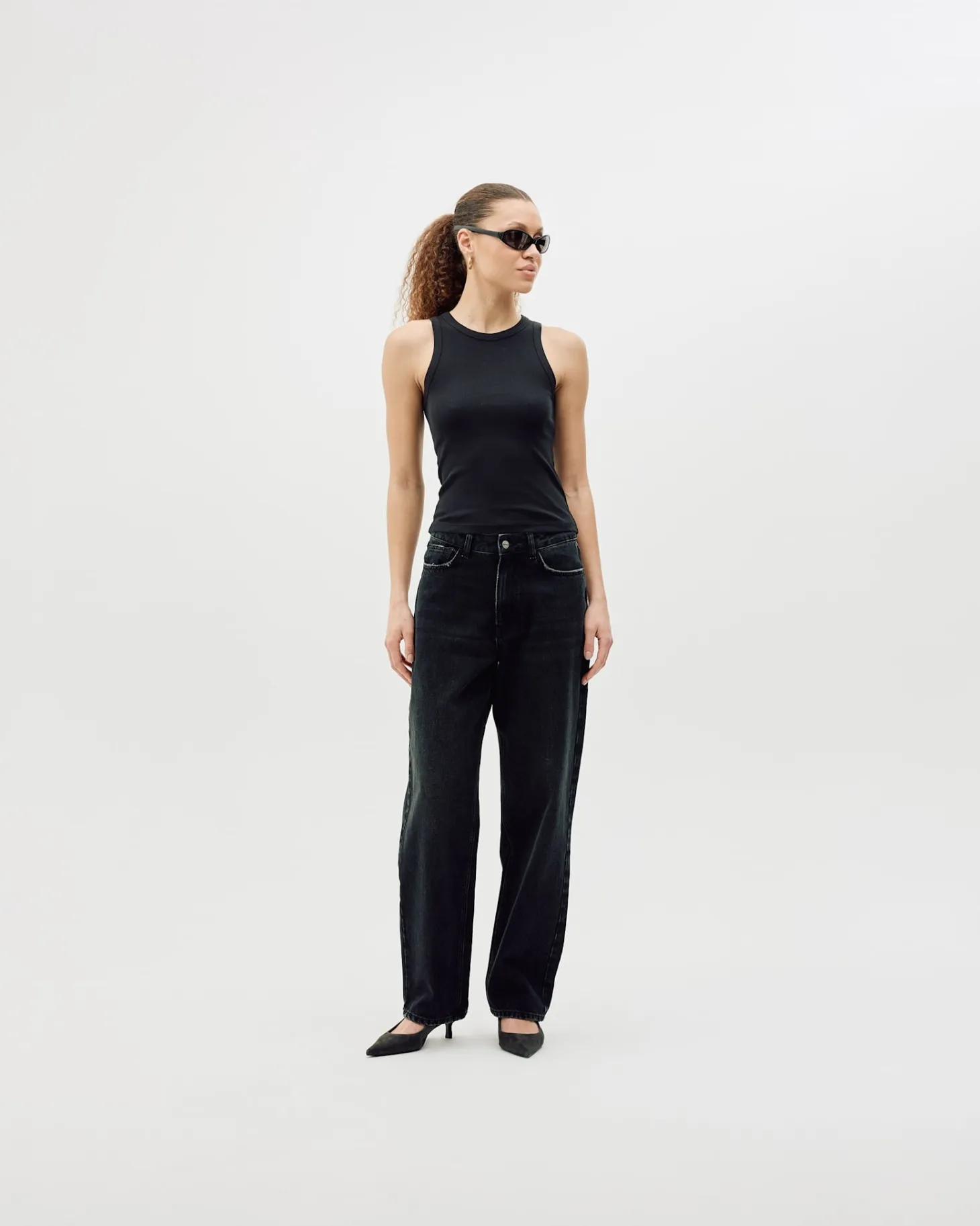 Rib Tank Top, Women - Black