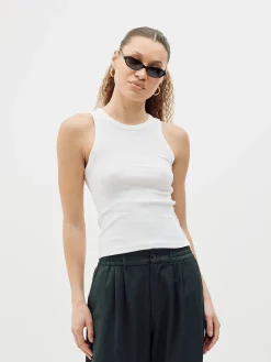 Rib Tank Top, Women - White