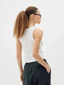 Rib Tank Top, Women - White