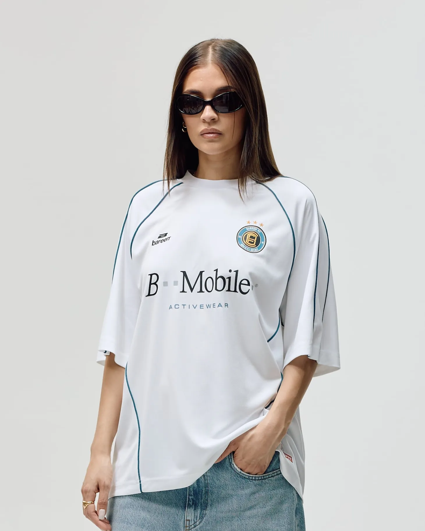 Short Sleeve Football Jersey, Women - White
