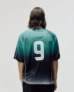 Short Sleeve Football Jersey, Men - Teal Gradient