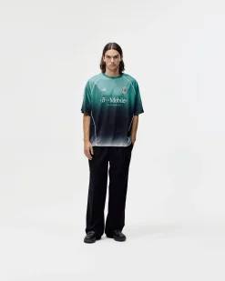 Short Sleeve Football Jersey, Men - Teal Gradient