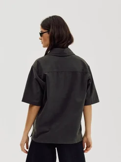 Short Sleeve Shirt, Women - Stone Grey