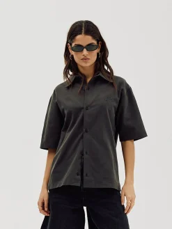 Short Sleeve Shirt, Women - Stone Grey