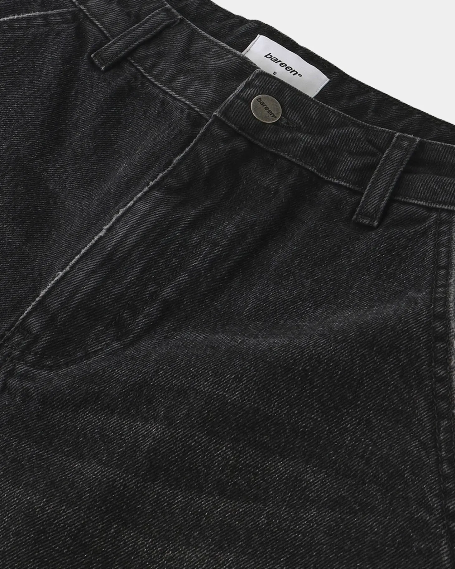 Straight Denim Shorts, Men - Black