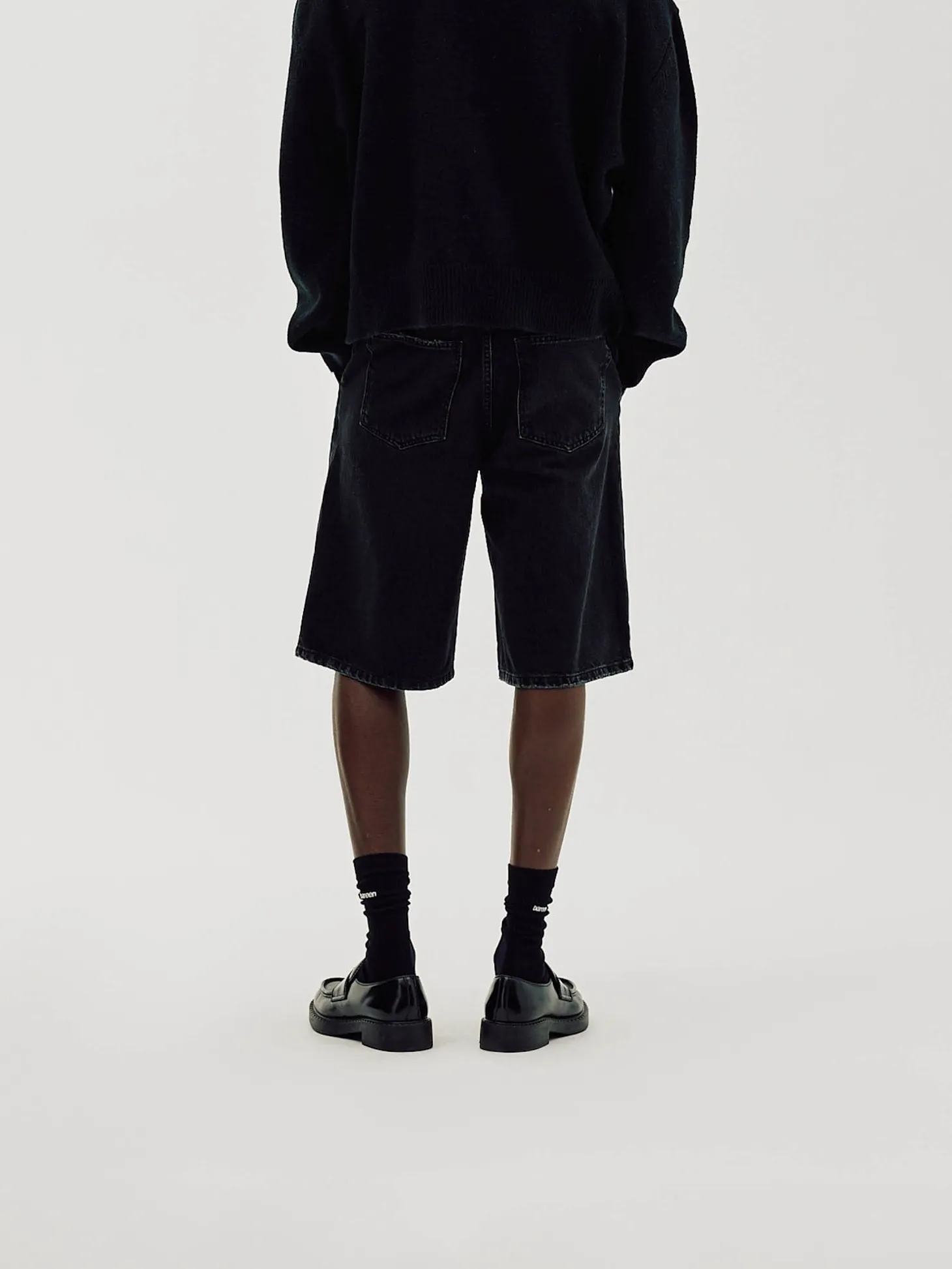 Straight Denim Shorts, Men - Black