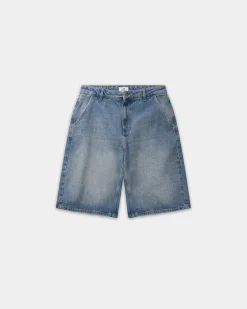 Straight Denim Shorts, Women - Faded Blue